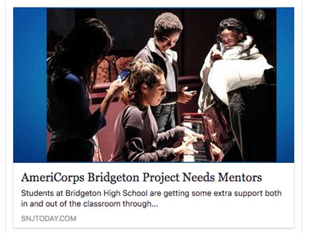 AmeriCorps Bridgeton Project Needs Mentors